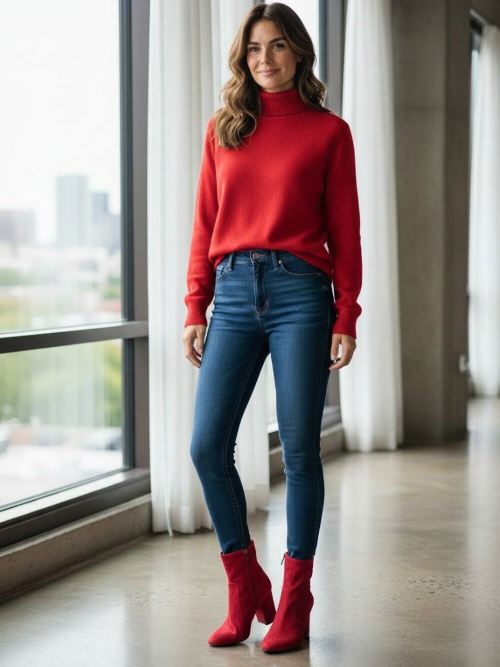 Marc Fisher Red Suede Ankle Boots, size 7.5